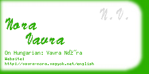 nora vavra business card